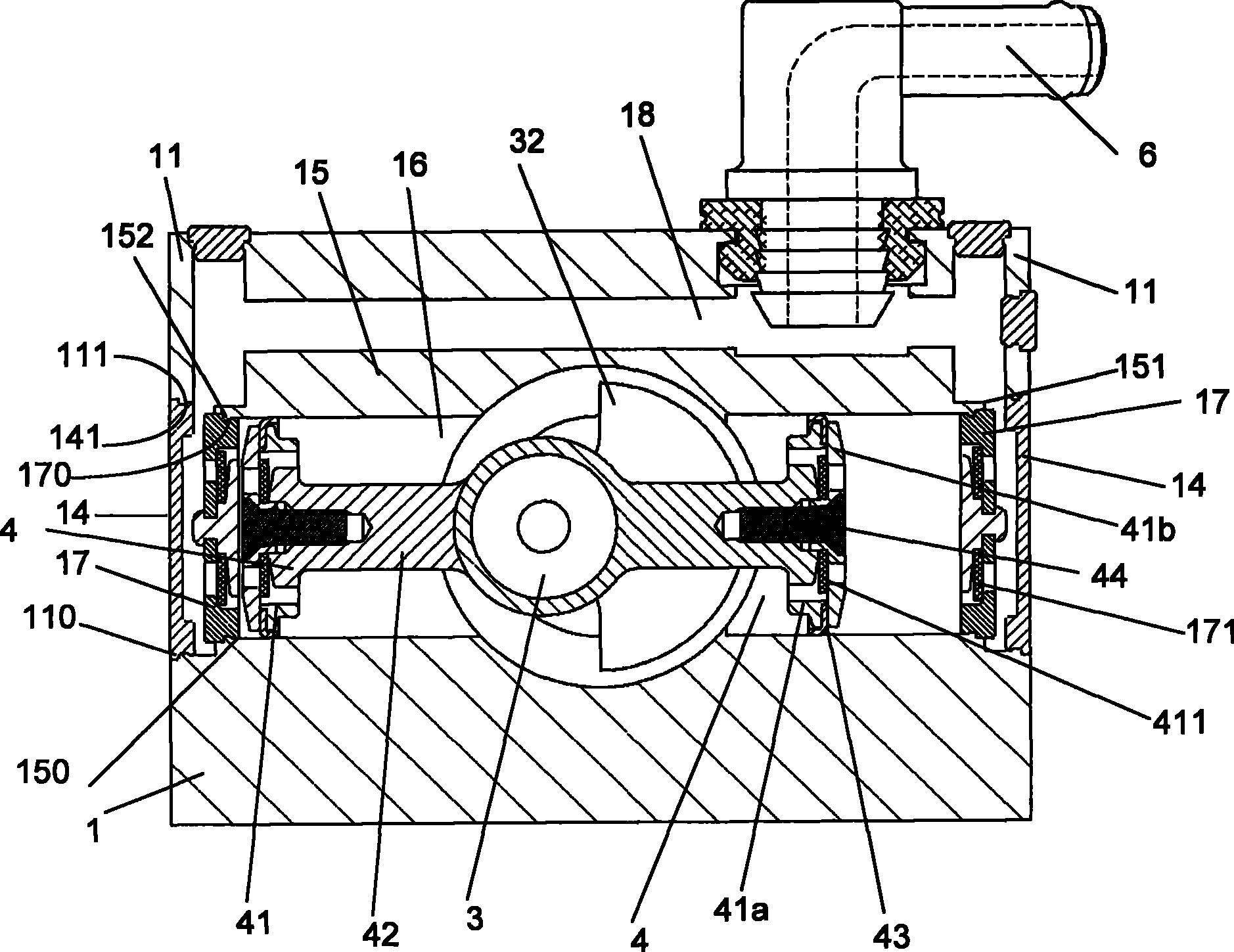 Oppositely arranged swing piston type vacuum pump used for automobiles