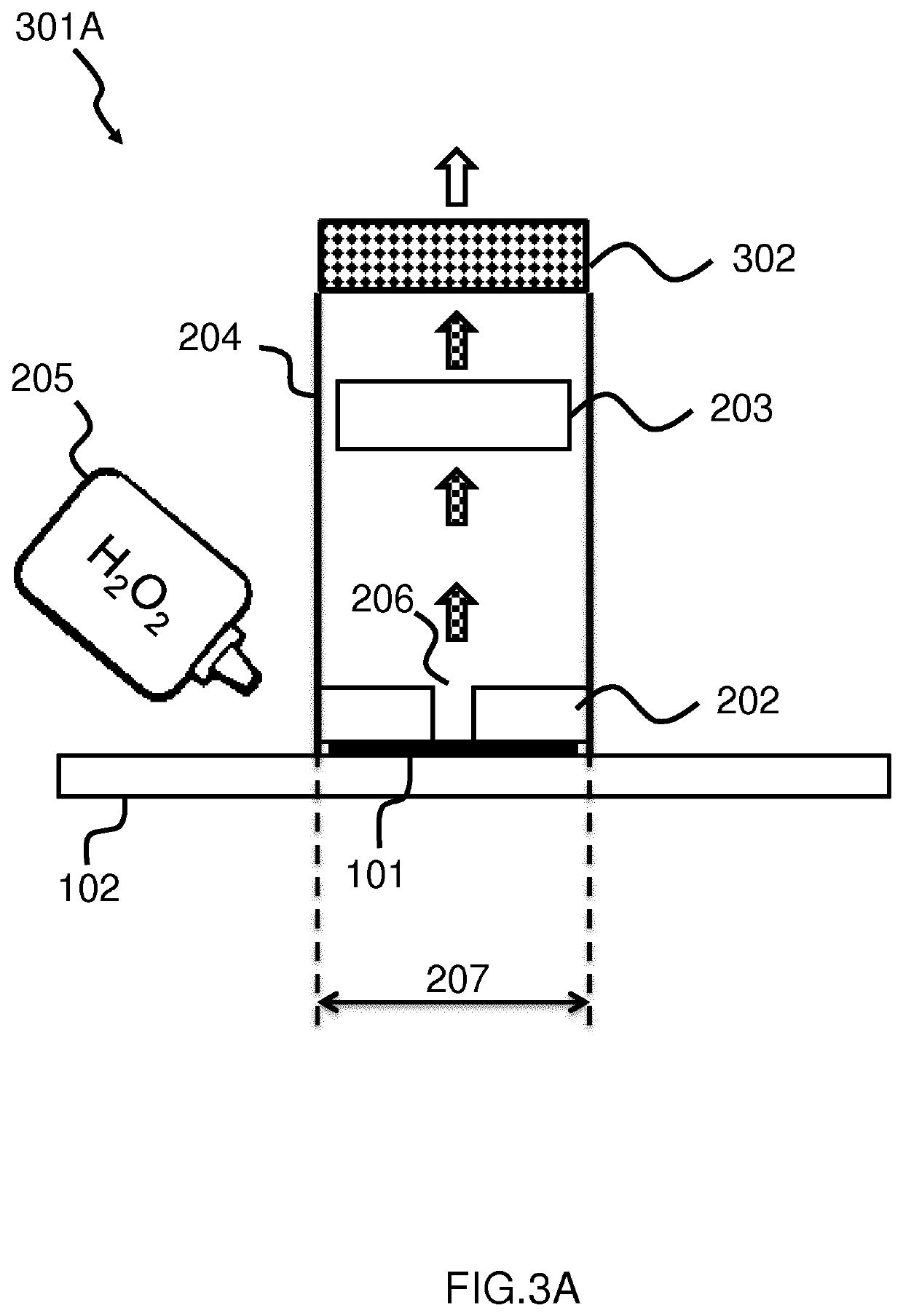 Stain removal device using bleach chemical solution and heat generation