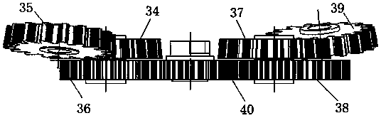 Straight-type rice pot seedling wide and narrow row transplanting mechanism