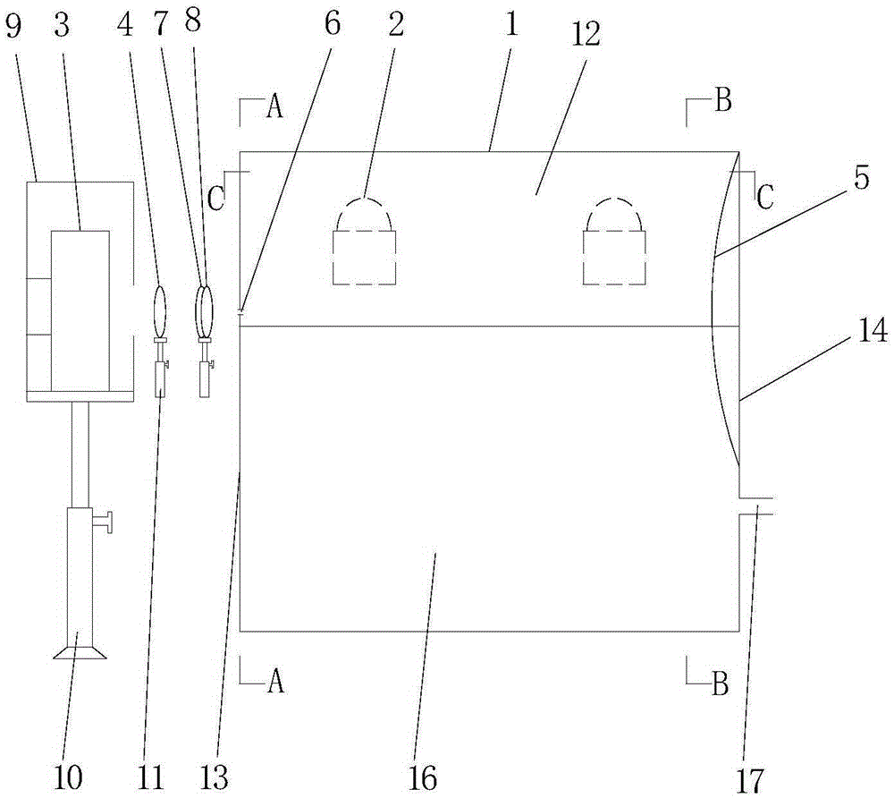 Tunnel lighting environment simulation device