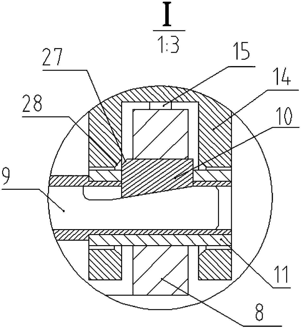 Cracking processing device for crankcase bearing seat