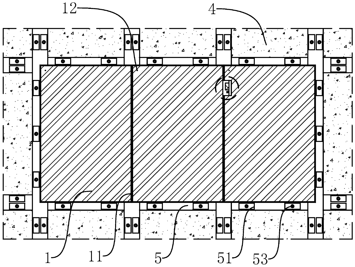 Curtain wall connecting structure, installation and detachment tool and installation and detachment method