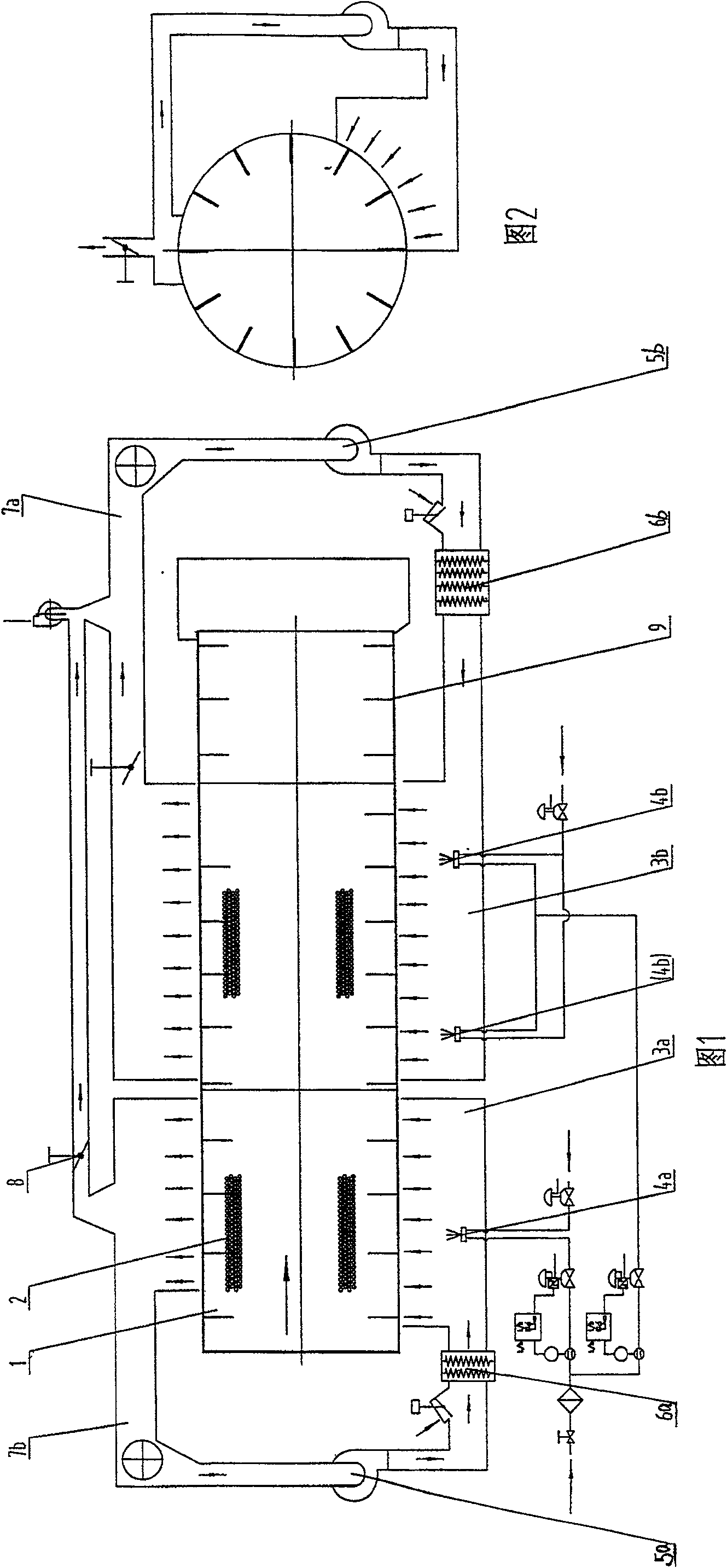 Tobacco moistening through-flow hot blast drum method and apparatus