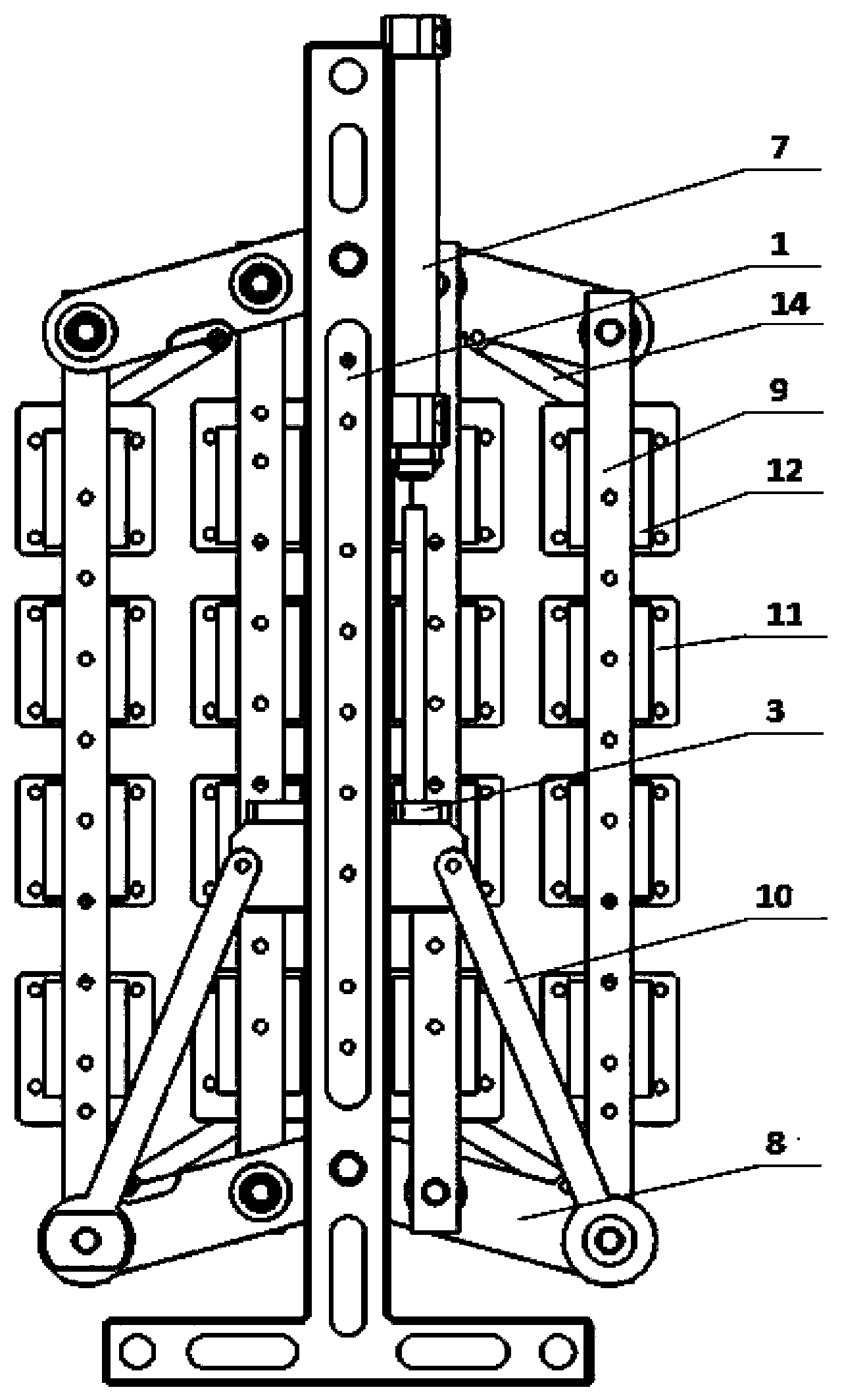 Single-driving equal-interval synchronous extending mechanism