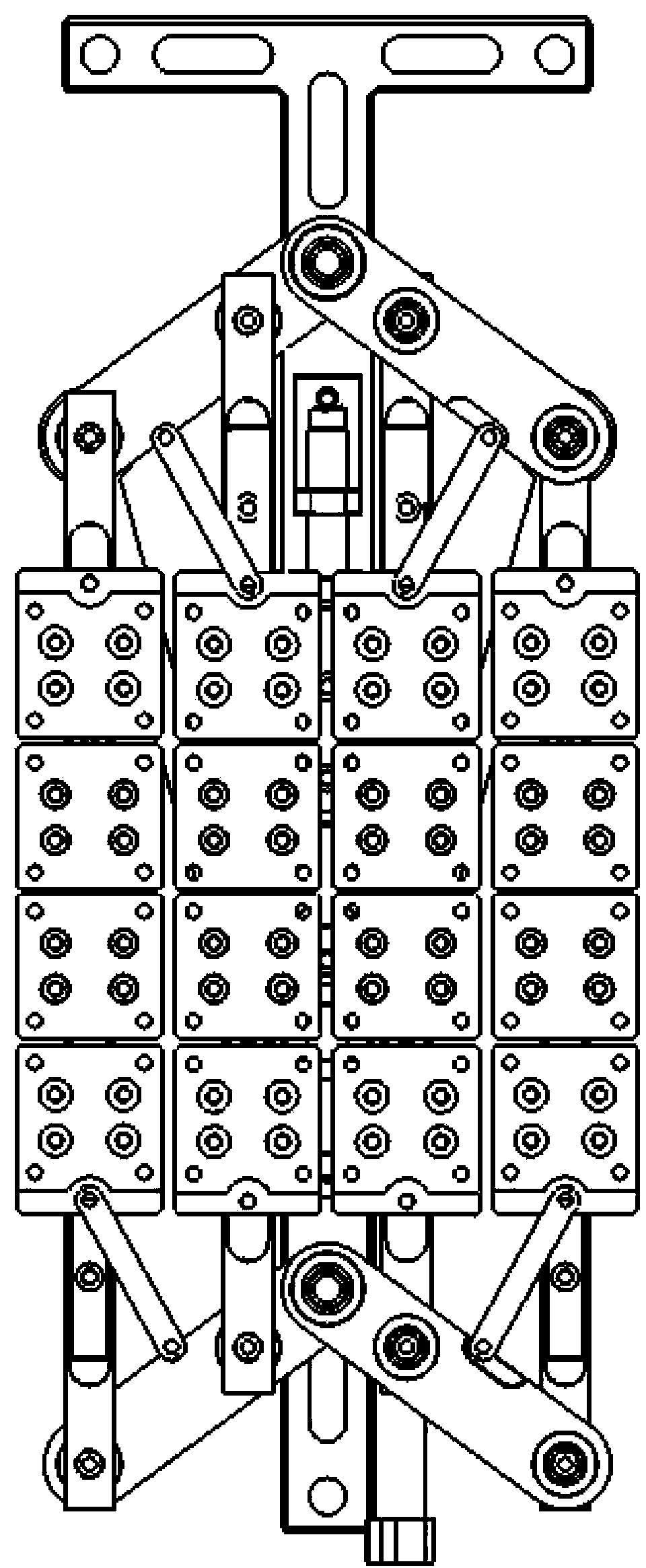 Single-driving equal-interval synchronous extending mechanism