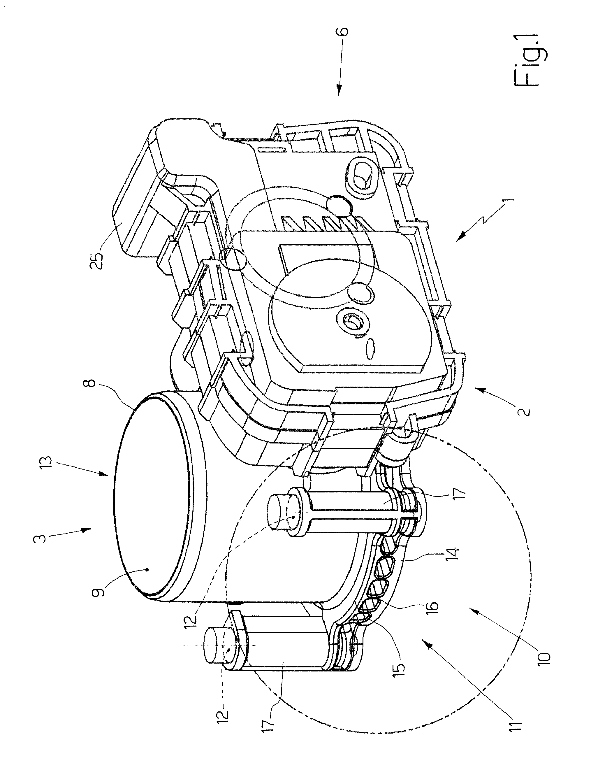 Valve for adjusting the air flow rate in an internal combustion engine