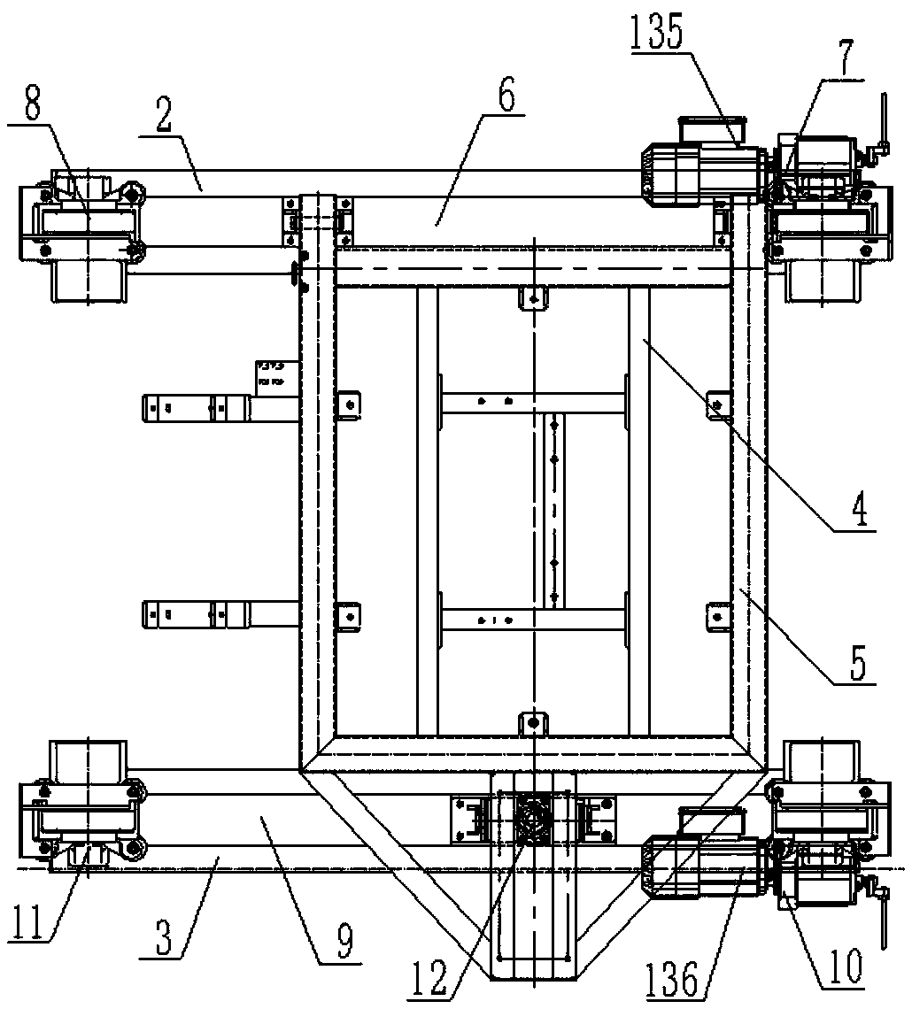 Double-rail trolley convenient for bend turning