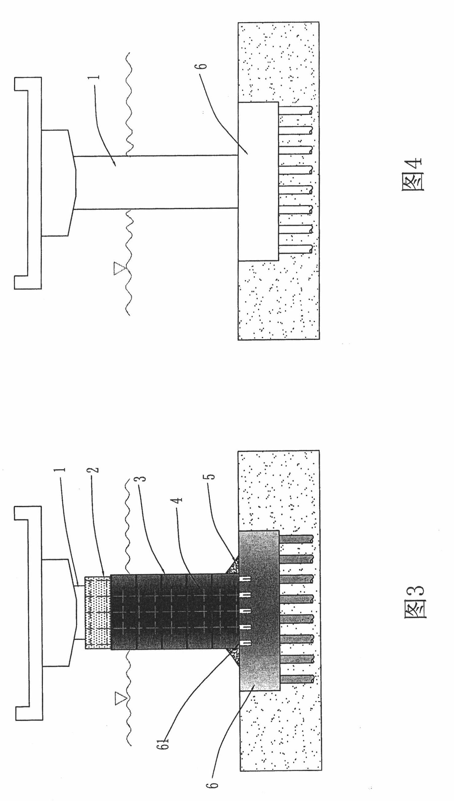 Method for reinforcing underwater structure by fiber-reinforced composite material grid ribs