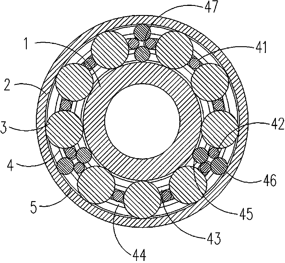 Bearing with rolling-isolation type retainer