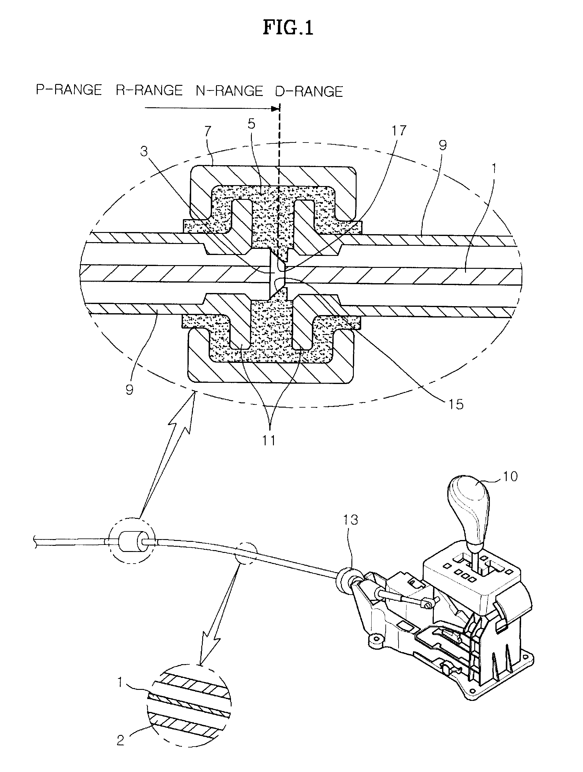 Apparatus for reducing noise of shift cable