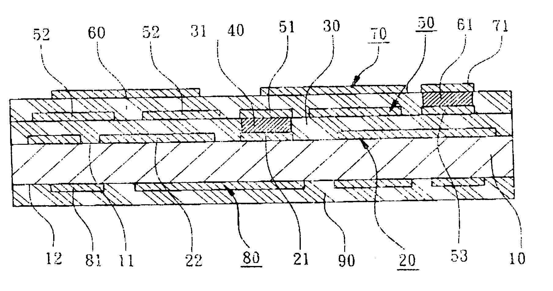 Process for manufacturing a substrate with embedded capacitor