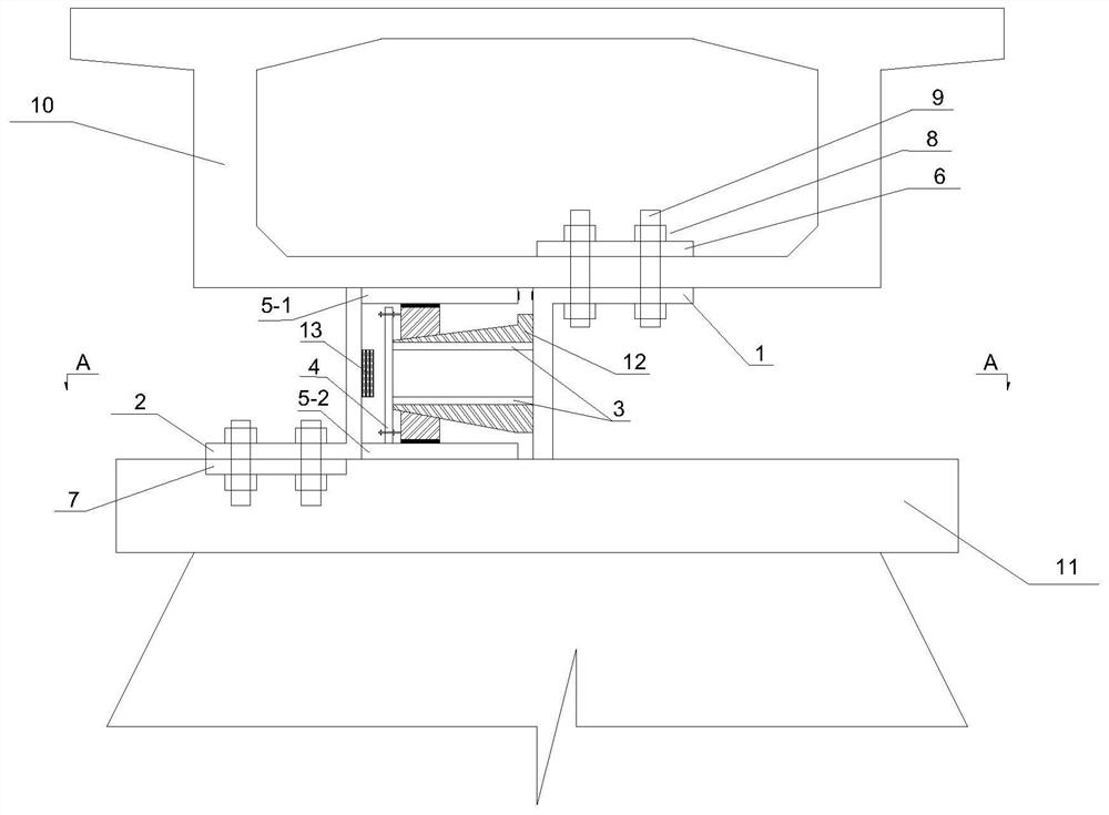Curve beam bridge anti-creeping and anti-overturning device and construction method