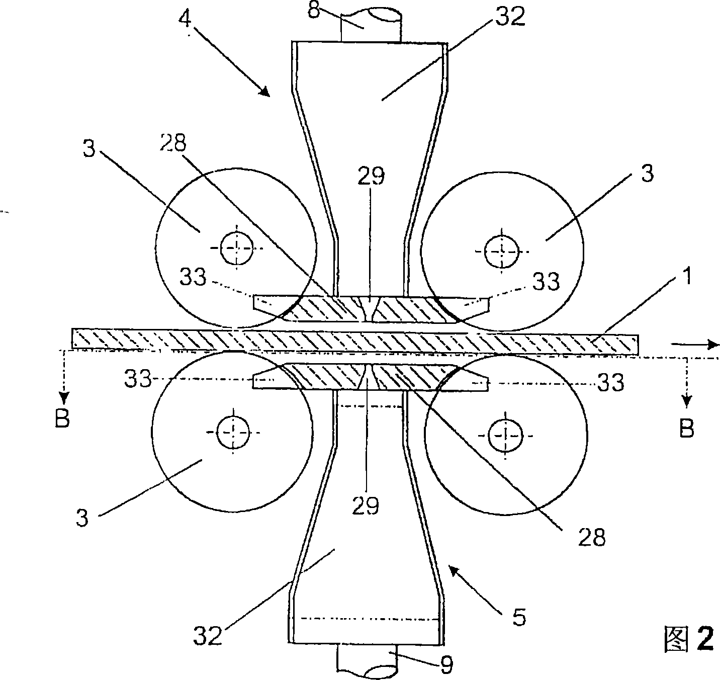 Device and method for drying a treated product