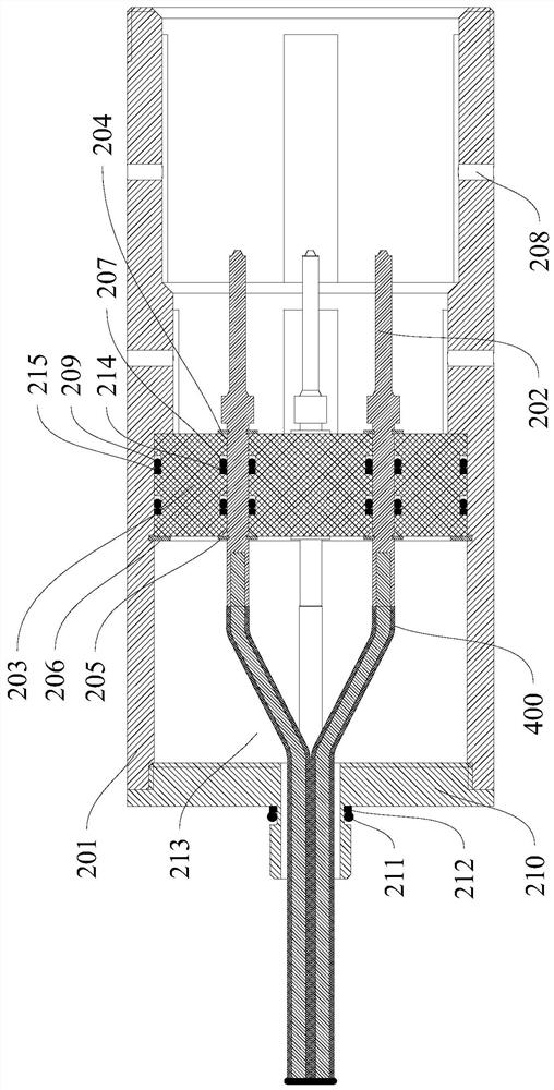 An underwater wet plugging pressure balance electrical connector