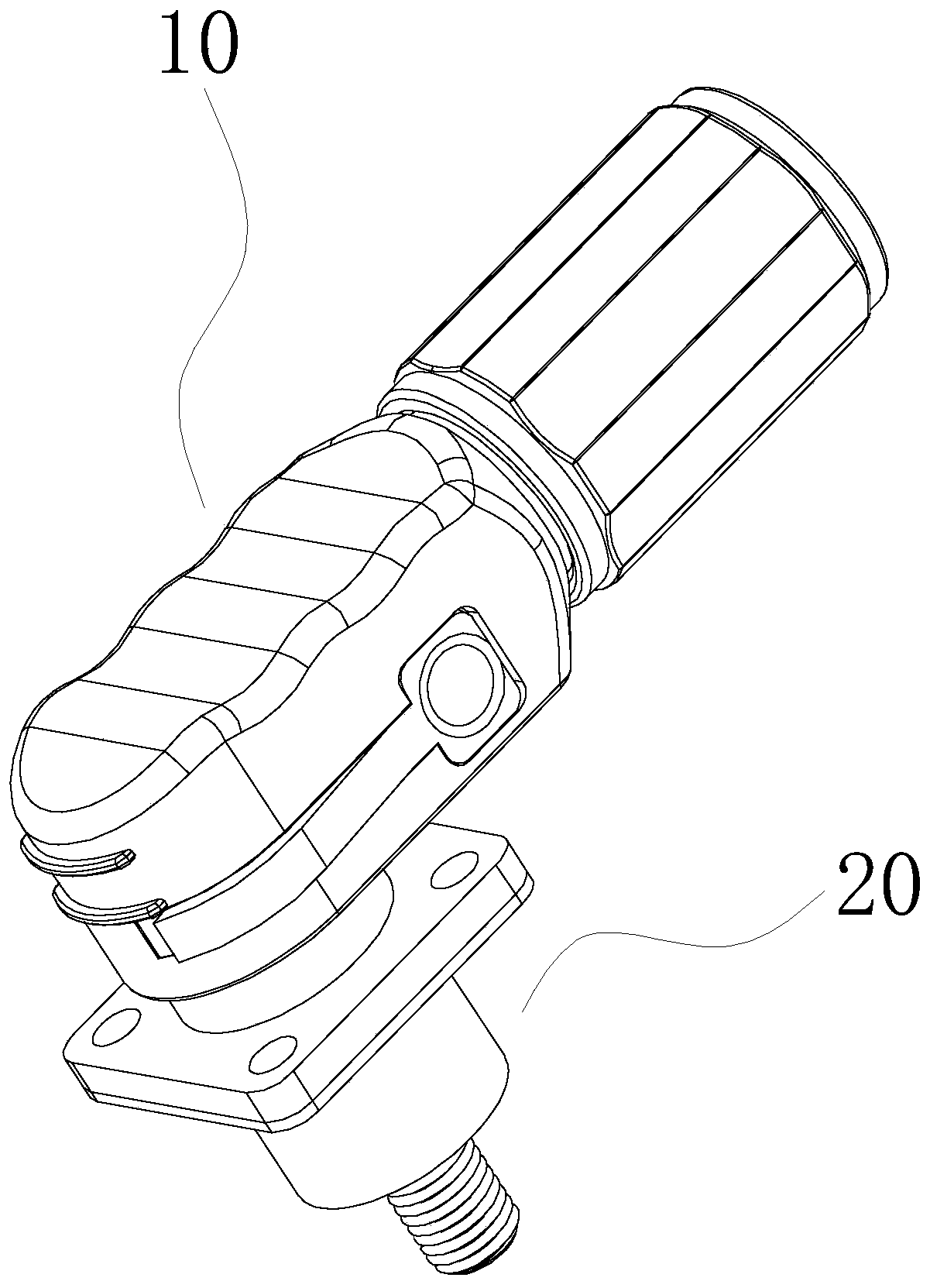 A single-core elbow high-voltage connector
