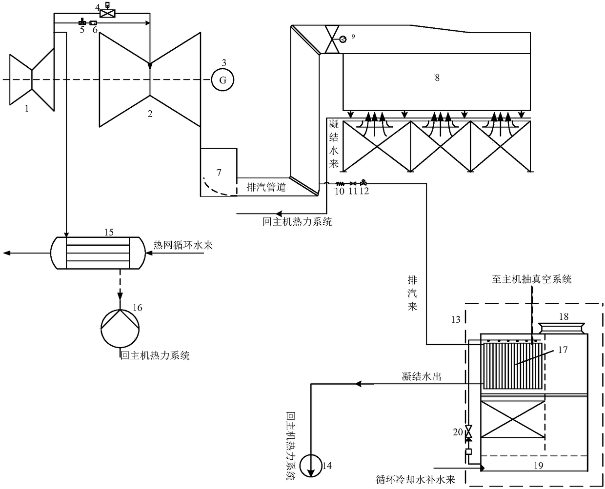 Plate-type evaporative condenser for direct air-cooling unit