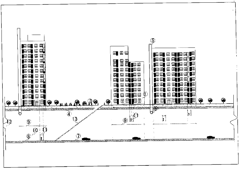 City space without traffic jams, automobile noise or automobile exhaust air pollution, and making method thereof