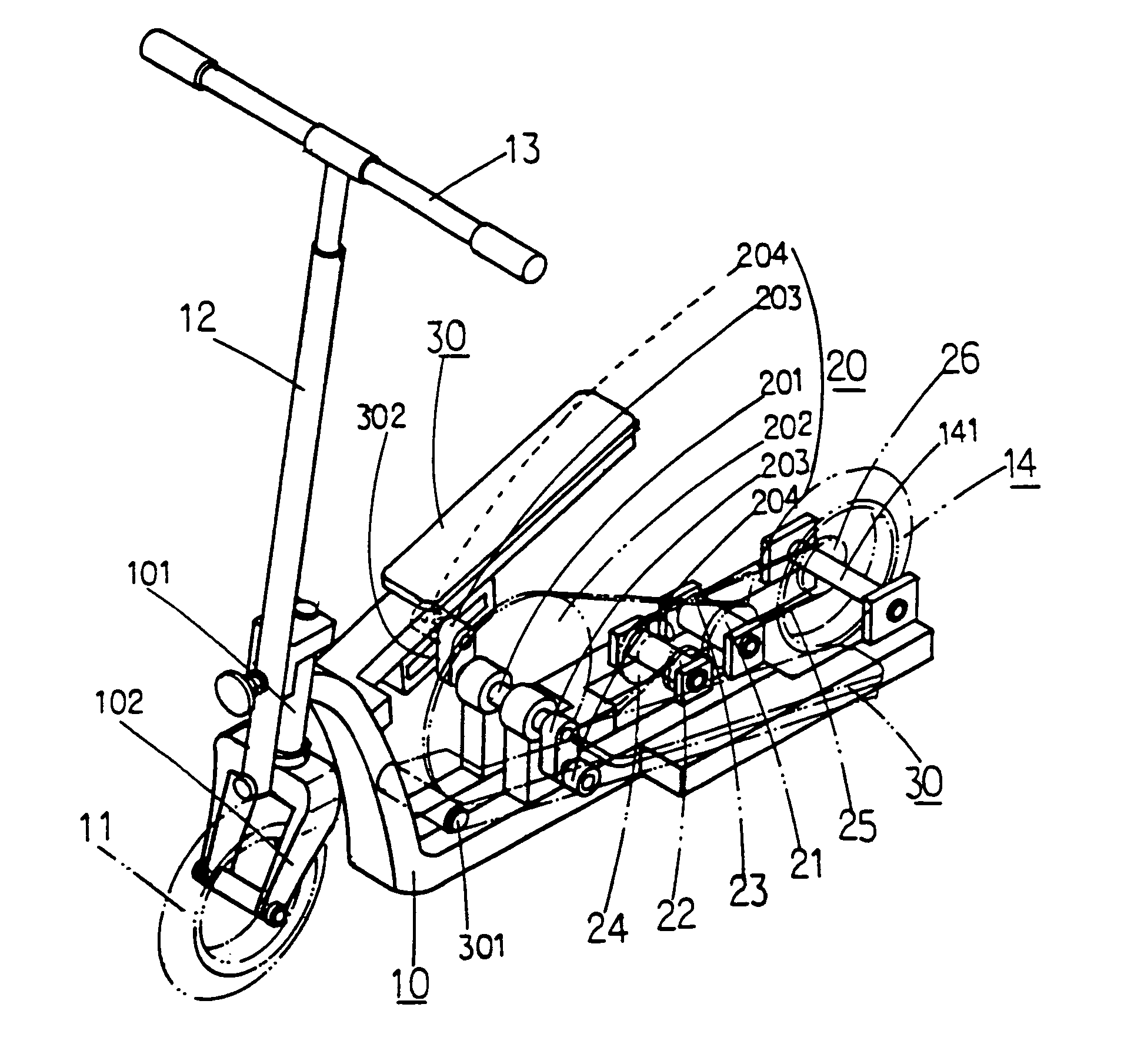 Rear-pedaling standing type bicycle structure