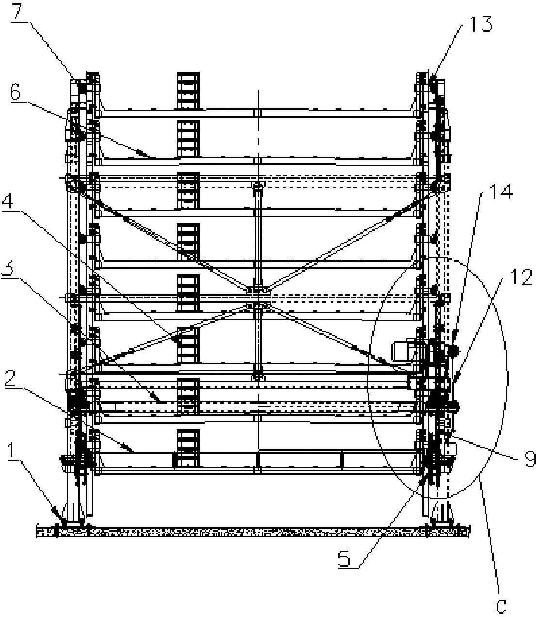 Stereoscopic perpendicular circulating warehouse