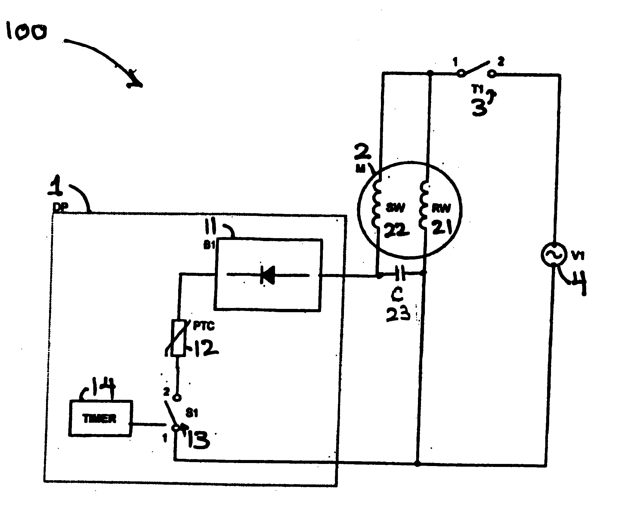 Electronic startup device for hermetic compressors