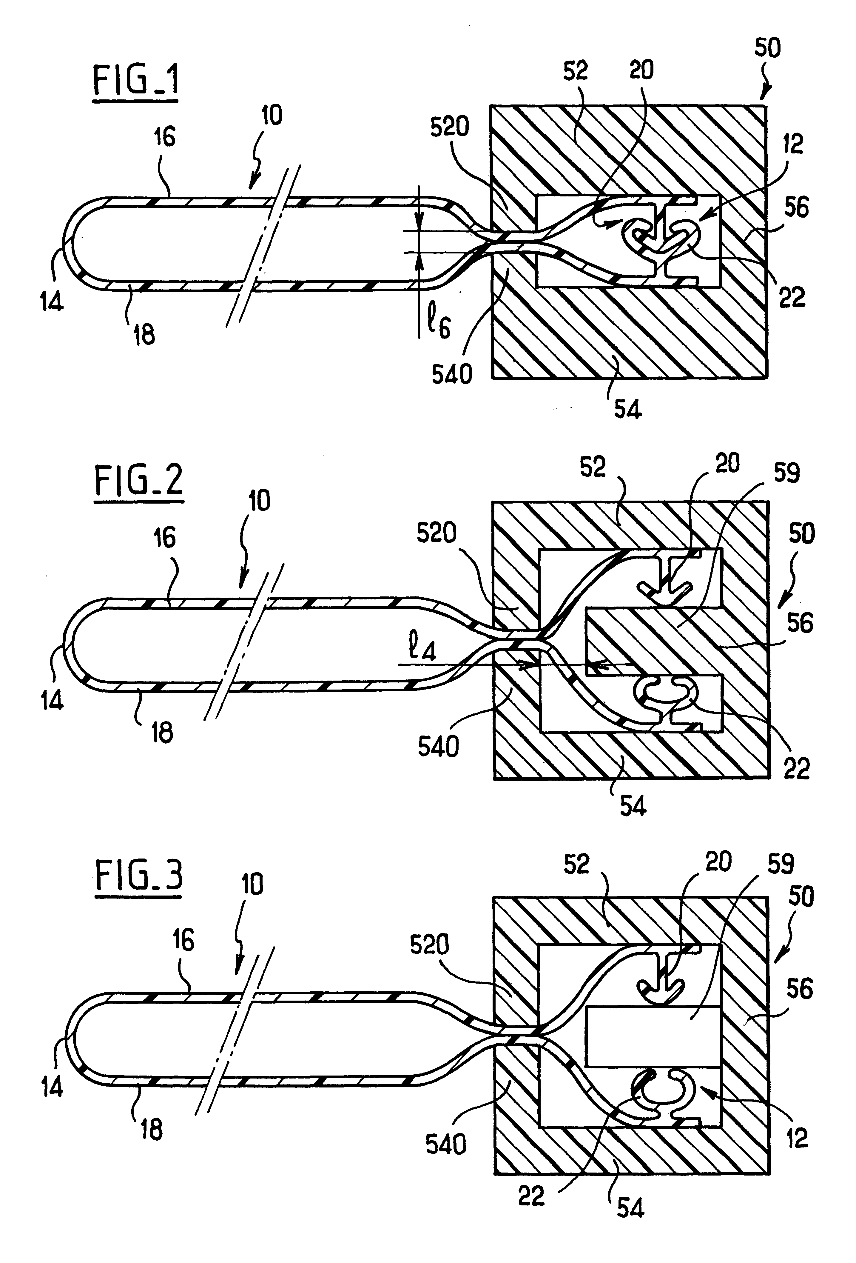Bag comprising complementary closure strips actuated by a cursor