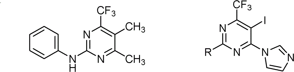 Trifluoromethylpyrimidine-containing ammonia compound, preparation method and use as bactericide