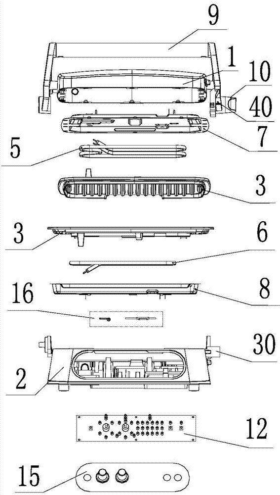 Baking device and food baking method thereof