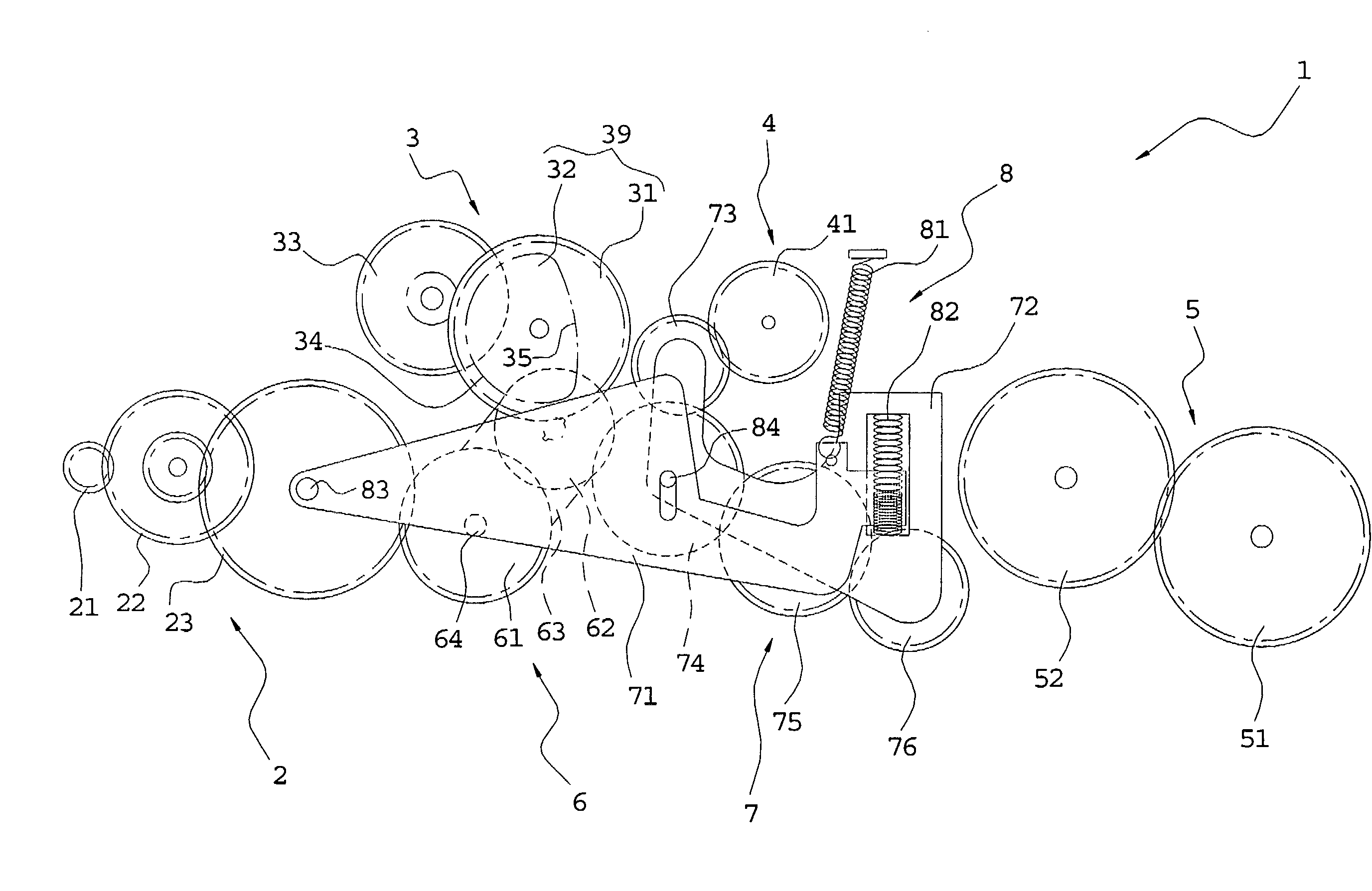 Control system for driving a motor to perform a plurality of actions