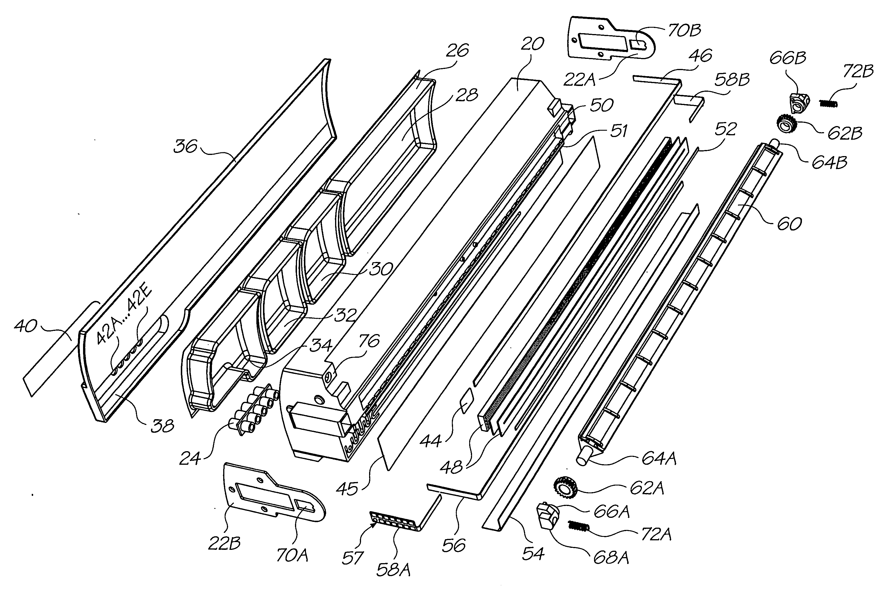 Inkjet printer cradle with cartridge stabilising mechanism