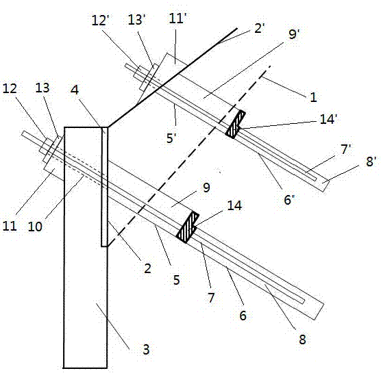 Shearing-relief and pressure-relief type cable-anchored pile anchor structure and construction method thereof