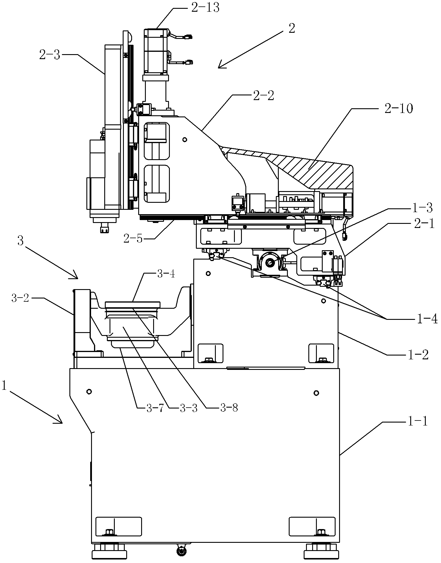 Small-sized five-axis machining center