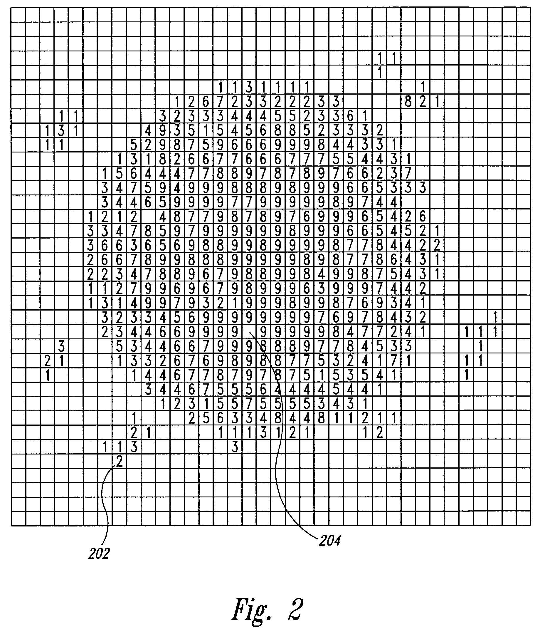 Method and system for extracting data from surface array deposited features