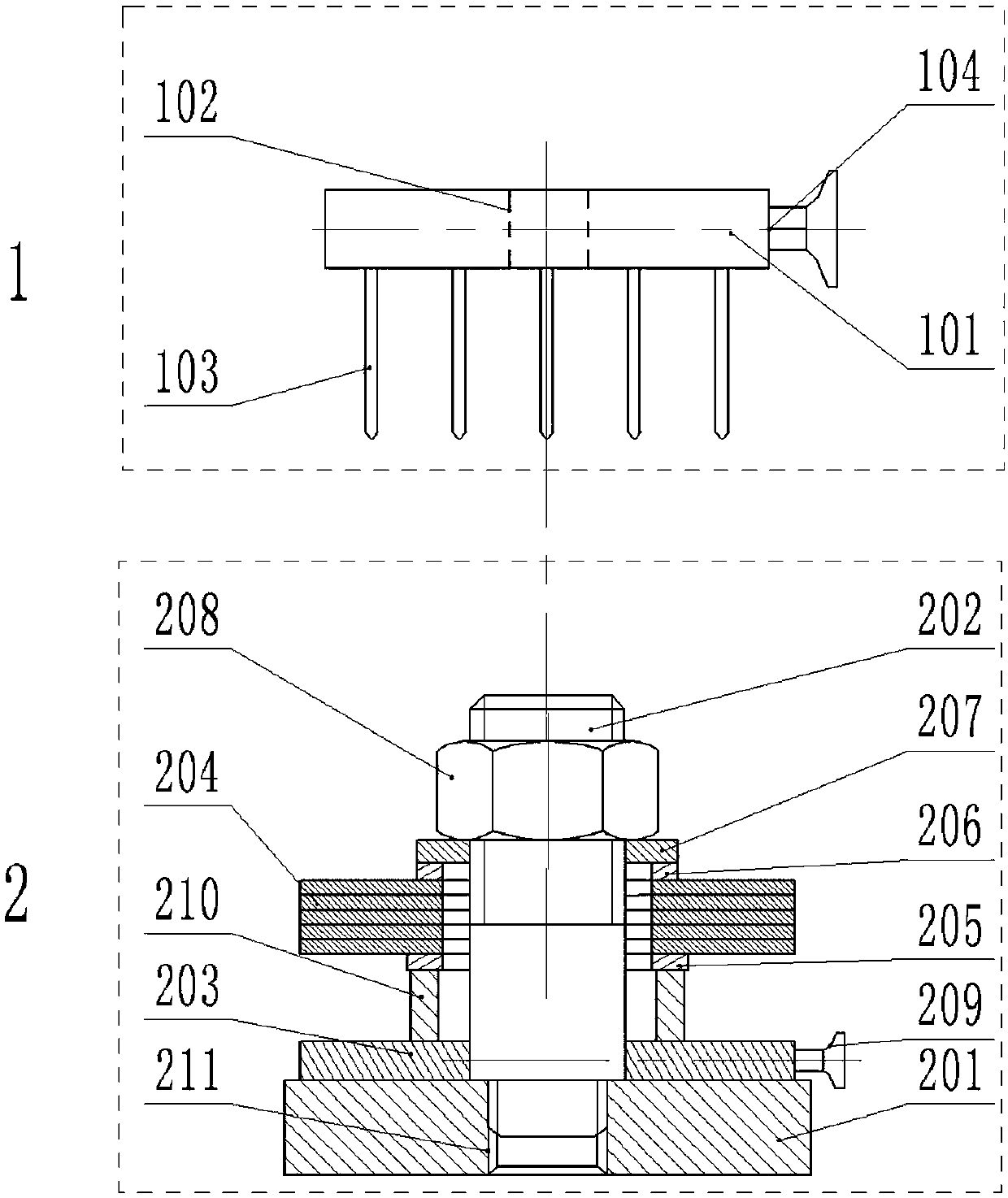 Static stiffness testing device for telescopic shock absorber superposition valve