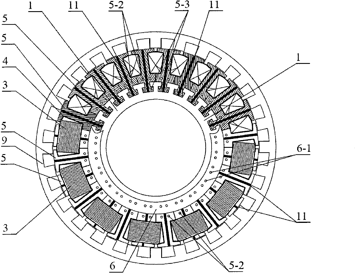 Modularized combined motor stator structure and application thereof