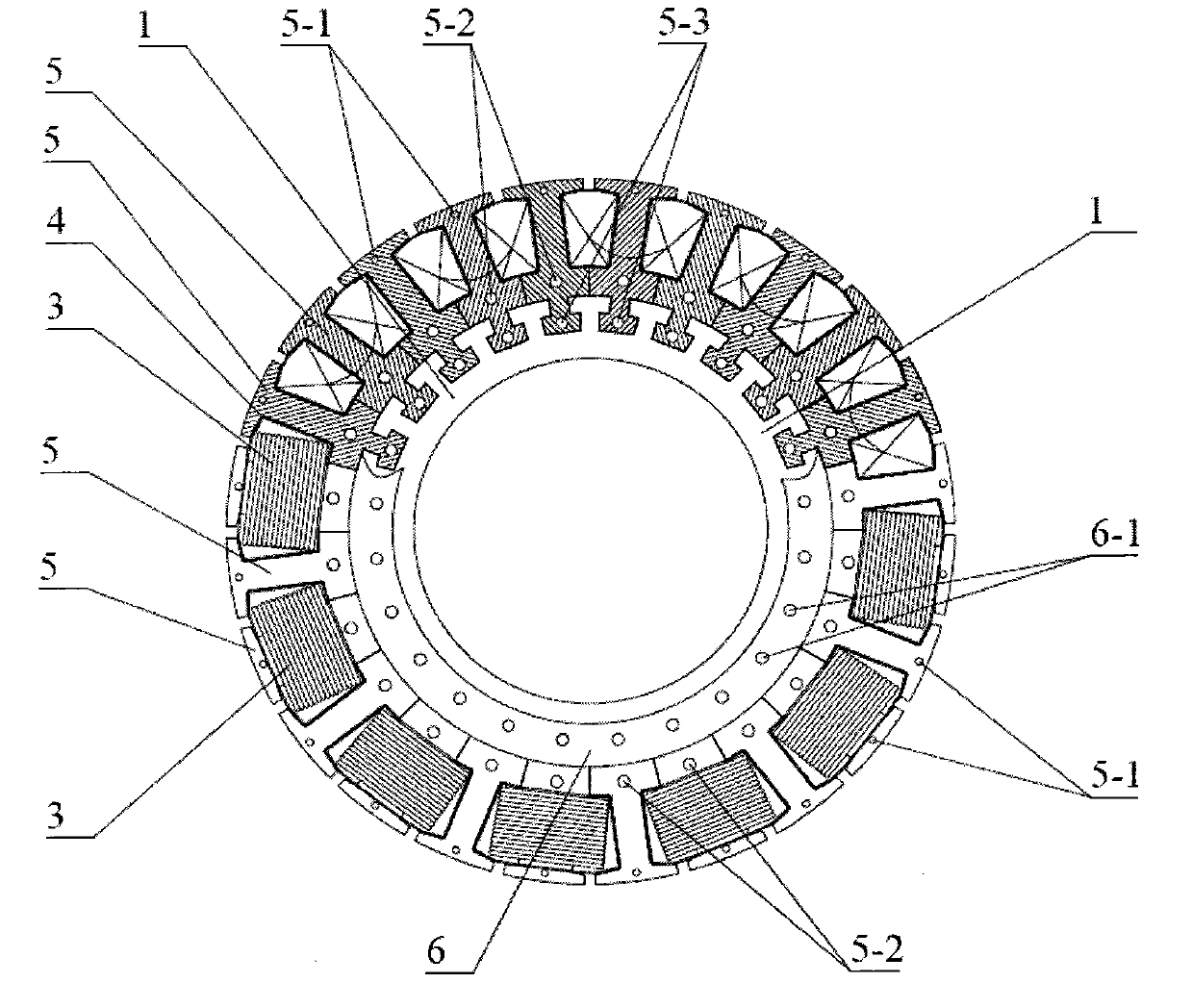 Modularized combined motor stator structure and application thereof