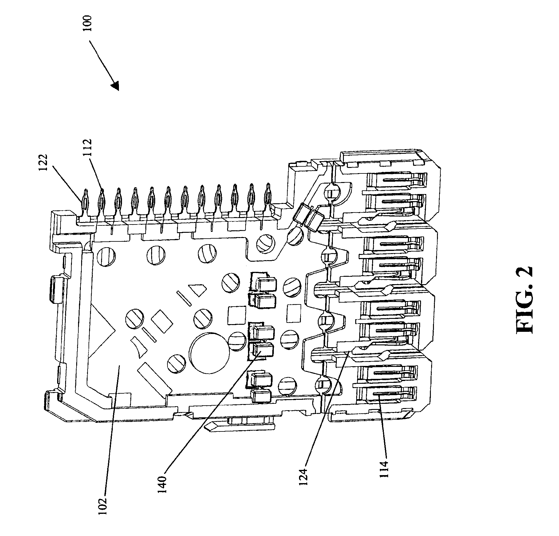 Electrical connector incorporating passive circuit elements