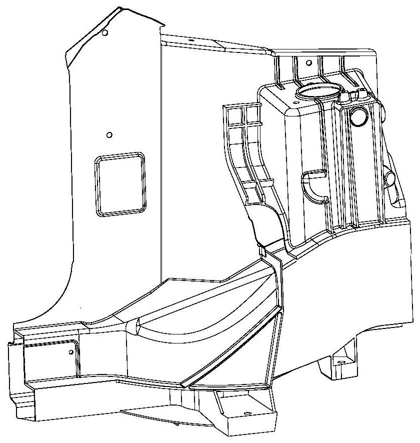 A structure for integrated installation of front body and its manufacturing method