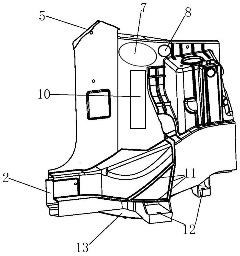 A structure for integrated installation of front body and its manufacturing method