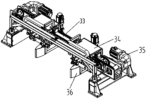 Package-stopping and package-distributing mechanism of vehicle-loading robot