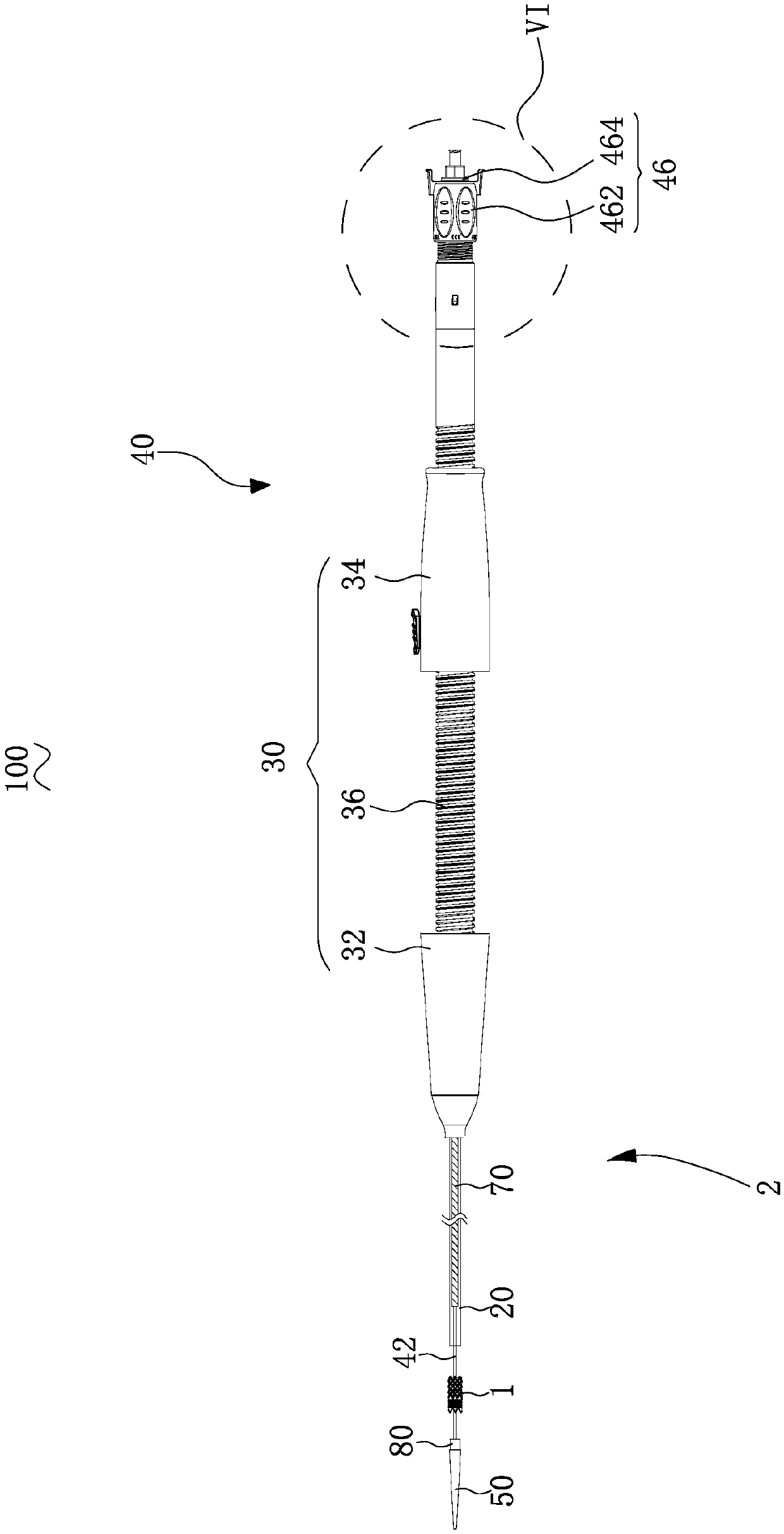 Release assembly of implantation instrument, implantation instrument conveyor and implantation instrument conveying system