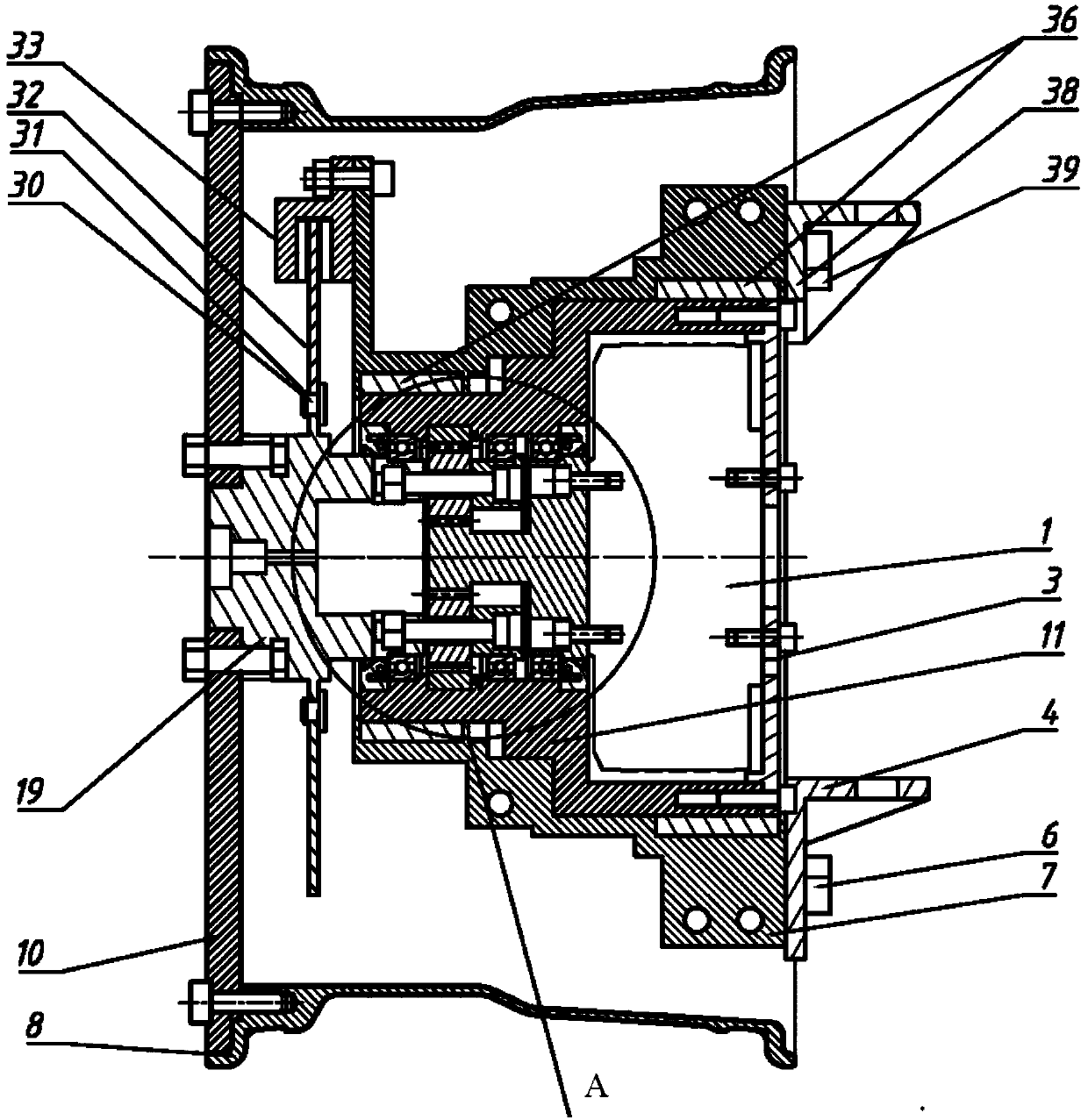 A power transmission integrated electric wheel