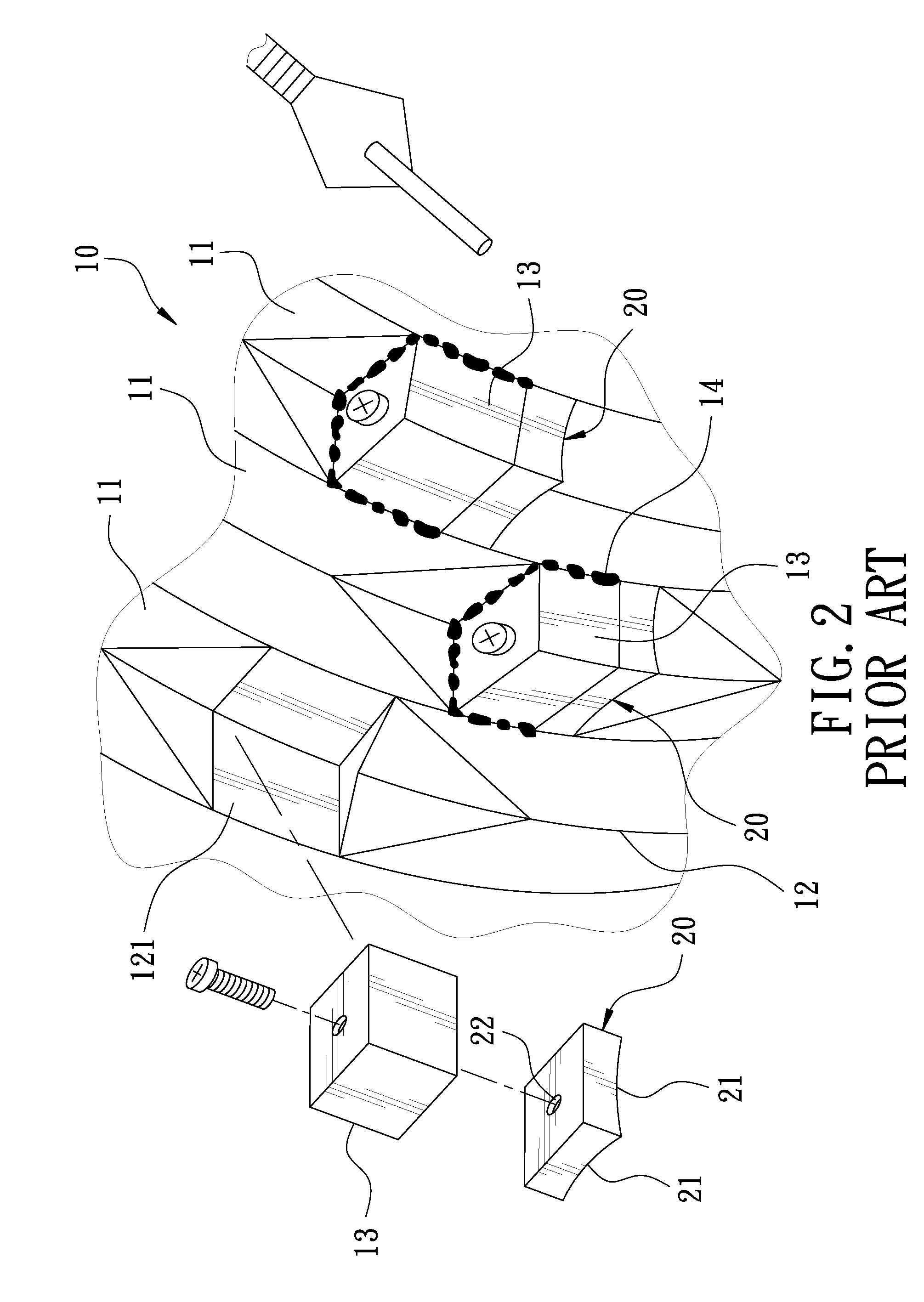 Cutter device for a crushing machine