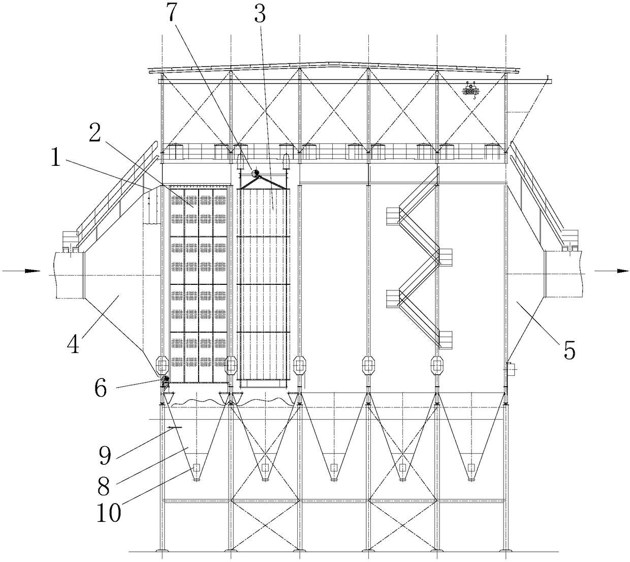 Dry electric precipitator with metal mesh anode plate