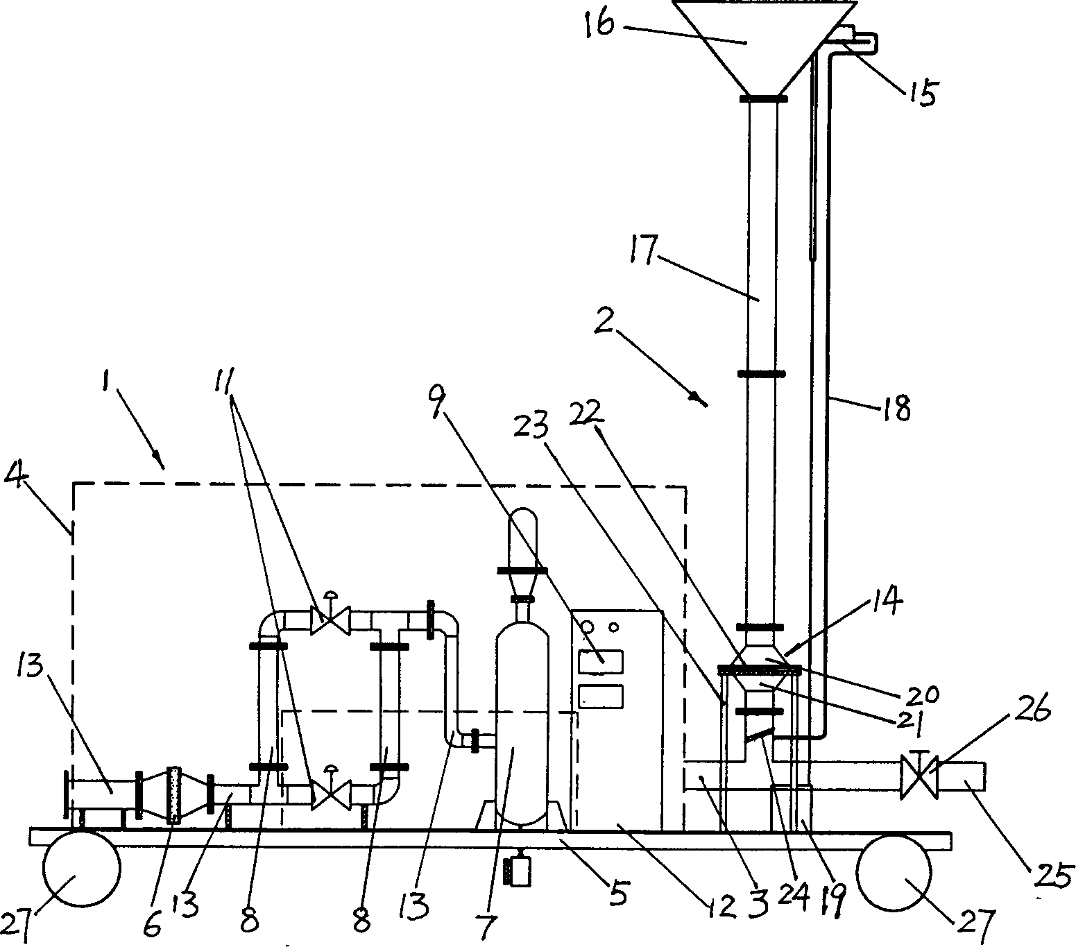 Garbage filling and burying gas test and torch device