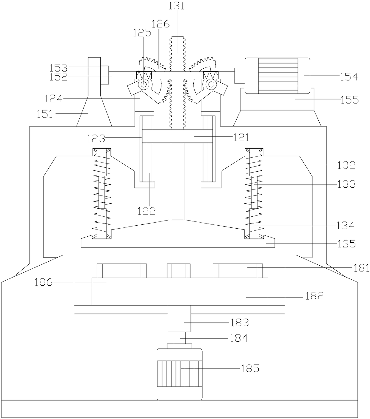 Spring round steel two-end cone type pressing device