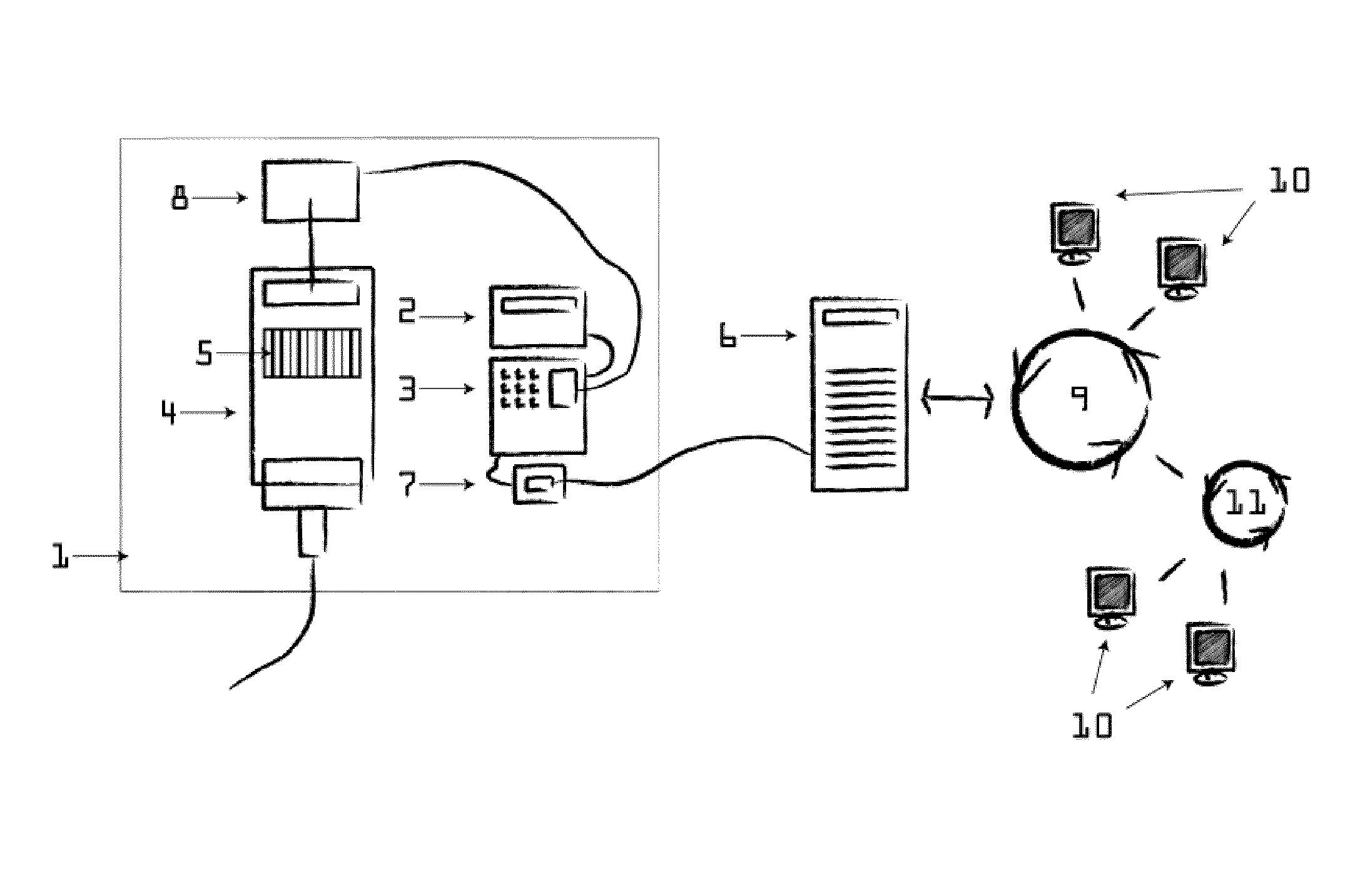 Monitoring system for a medical liquid dispensing device