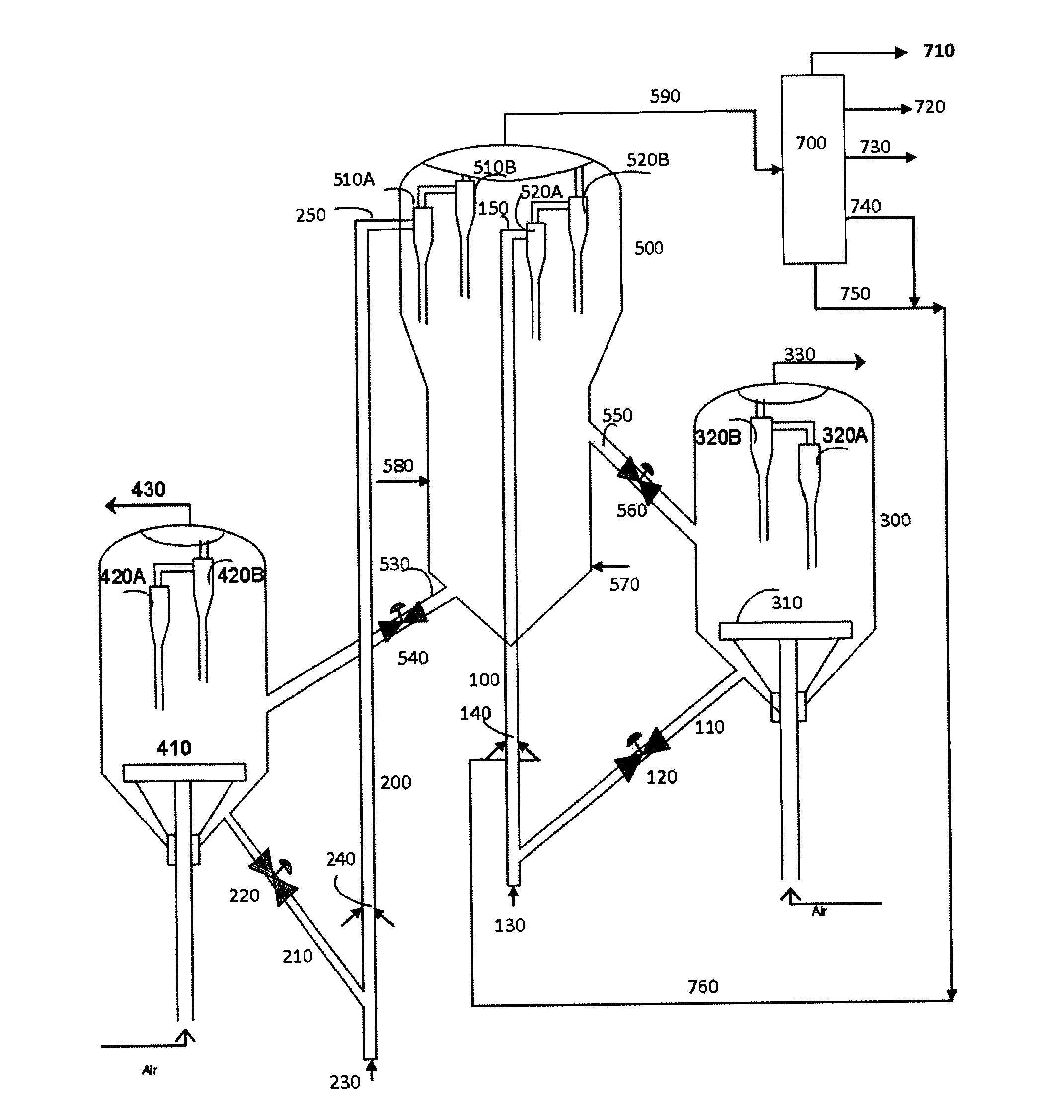 Multi riser resid catalytic cracking process and apparatus