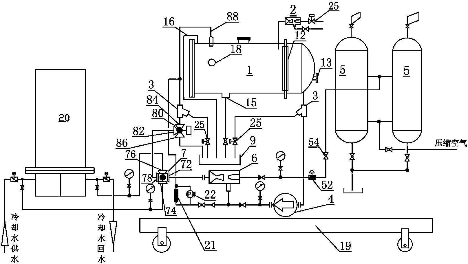 Pulse circulation cleaning device for heat exchanger and using method thereof