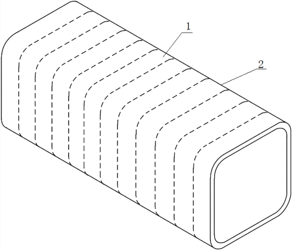 Closed rectangular-section FRP stirrup and manufacturing method thereof