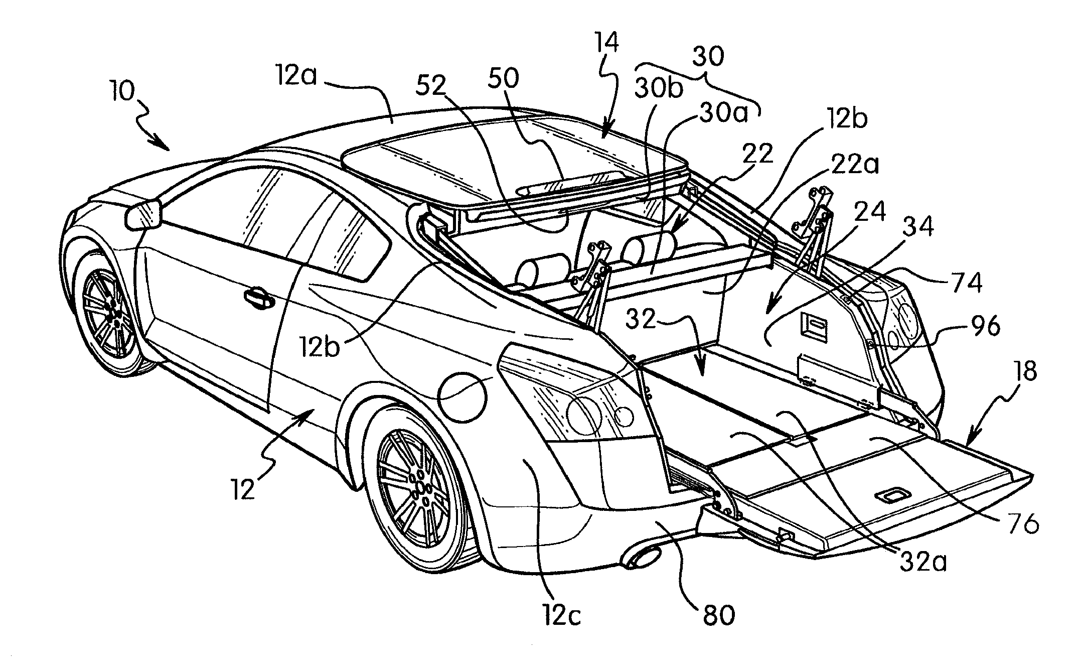 Passenger vehicle trunk structure